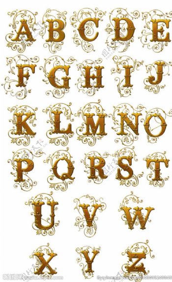 26个英文字母欧式花纹