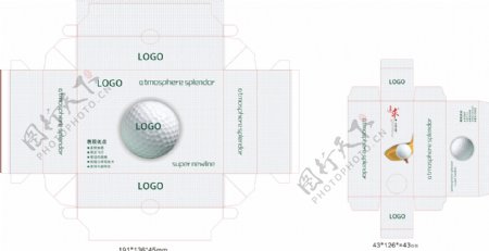 高尔夫球包装设计模板