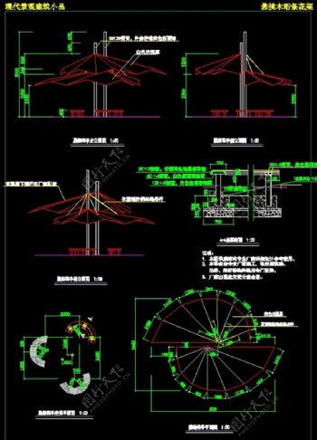 廊子建筑结构详图CAD