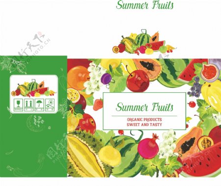 水果盒子包装平面图