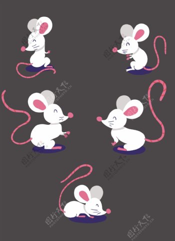 卡通可爱的小老鼠插画