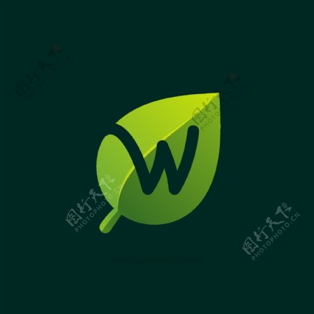 绿色能源标识字母造型logo