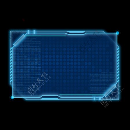 科技蓝色炫酷代码长方形边框对话框素材