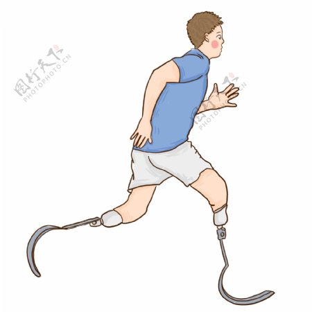 跑步锻炼的残疾男人可商用元素