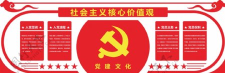 中国风红色微立体社会主义核心价值观文化墙