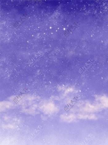 星空星芒白云紫色白色