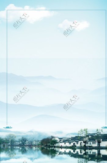 中国风旅游风景背景设计