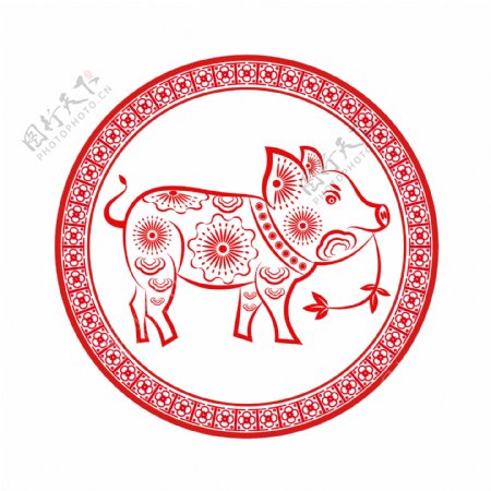 猪年剪纸2019中国风喜庆原创可商用