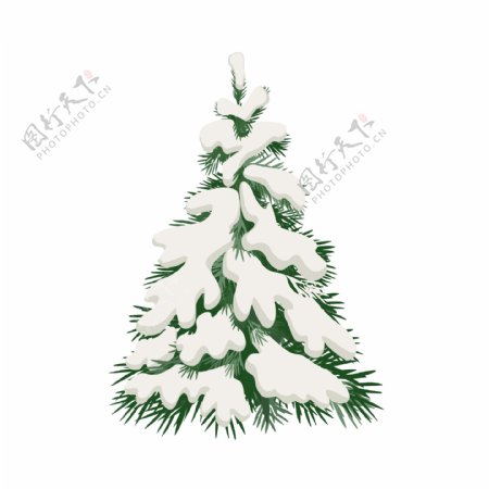 雪松雪树圣诞树矢量可商用元素