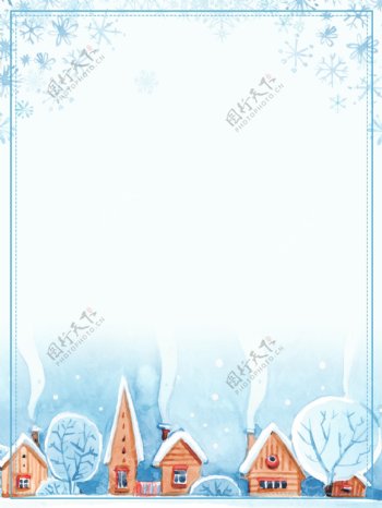 梦幻雪花圣诞宣传展板背景