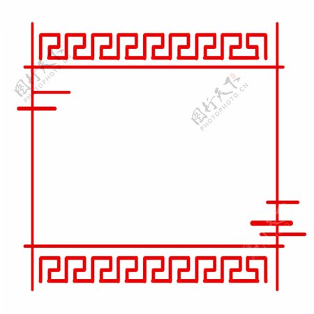红色中国风古典纹理边框装饰素材可商用