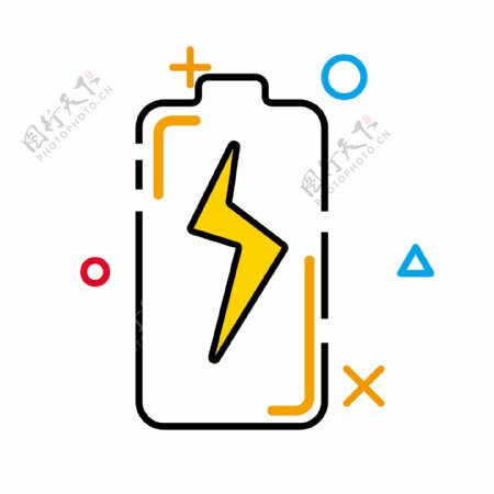电池MEB图标闪电黄色商用元素