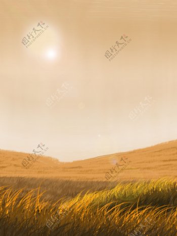 暖色草原背景图片
