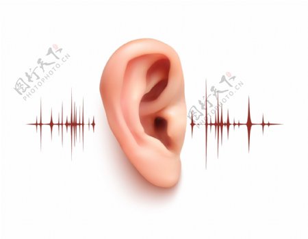 卡通耳朵听力元素