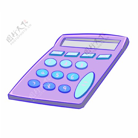商用手绘手账考试学习数学紫色计算器贴图