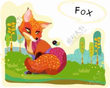 狐狸的背景矢量图案