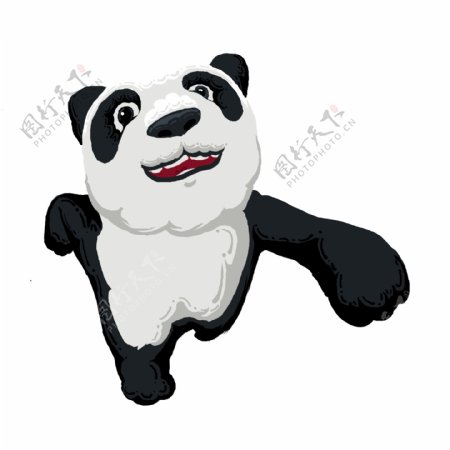 狂奔的熊猫卡通设计可商用元素