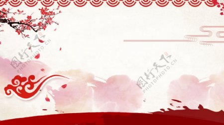 古典中国风腊梅春节背景图