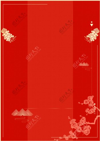 红色简约春节h5背景设计