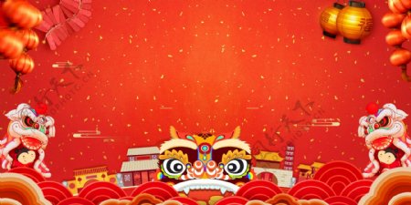 年货盛宴喜庆中国风背景图