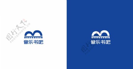 蓝色音乐书吧logo标志