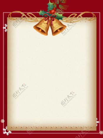 金色铃铛圣诞节纸张宣传画背景
