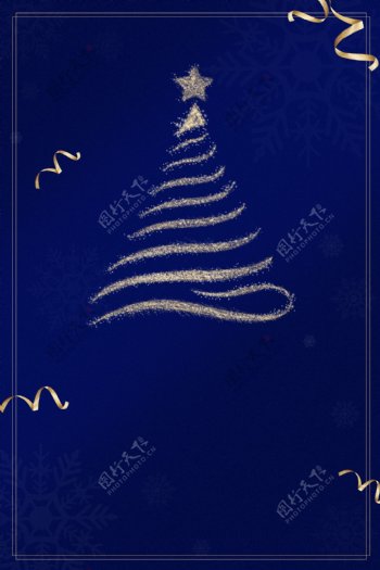 蓝色圣诞树背景设计