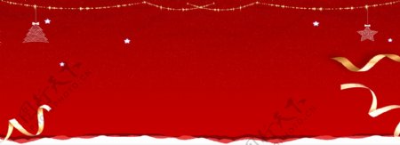 圣诞节红色banner背景