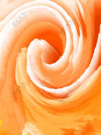 原创3d抽象漩涡橙色背景