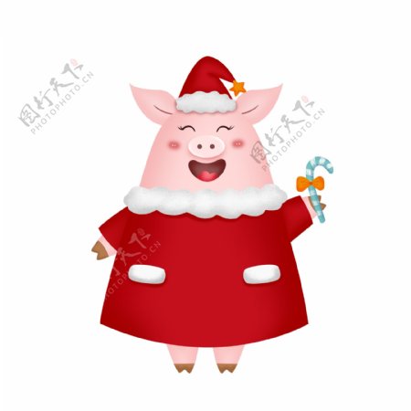 2019年卡通猪猪圣诞节卡通猪可商用元素