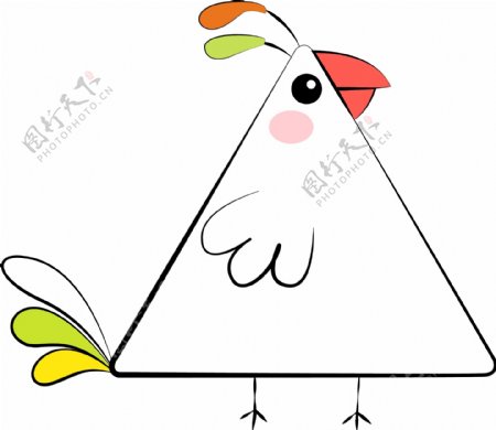 简约手绘三角形母鸡可商用