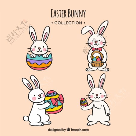 彩绘复活节彩蛋兔子