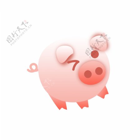 卡通粉红色小猪设计