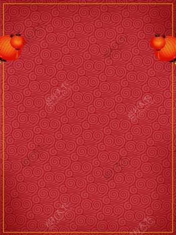 红色喜庆灯笼中国风新年背景设计
