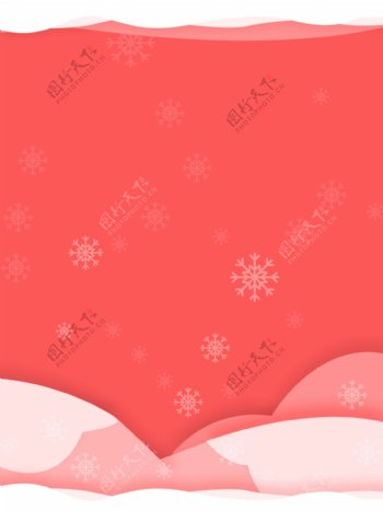 红色下雪雪景喜庆新年婚庆背景模板