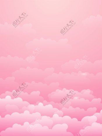 简约粉色浪漫云层背景素材