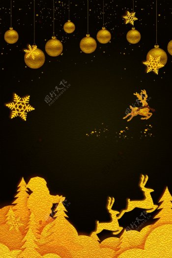 黑金圣诞主题背景设计