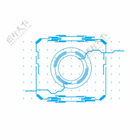 科技边框蓝色未来感矢量ai可商用元素