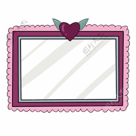 粉色的爱情边框插画