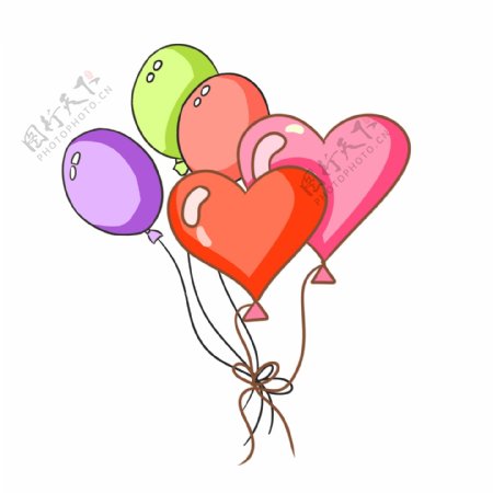 情人节彩色的气球插画