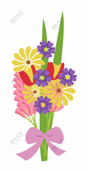 节日装饰花束插画