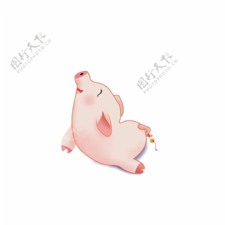 猪年粉红小猪卡通设计