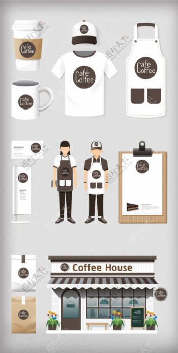 创意时尚咖啡店vi设计企业vi模板