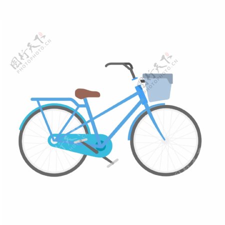 自行车蓝色单车装饰素材设计