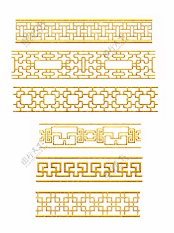 中国风边框古典花纹花边金色矢量可商用元素