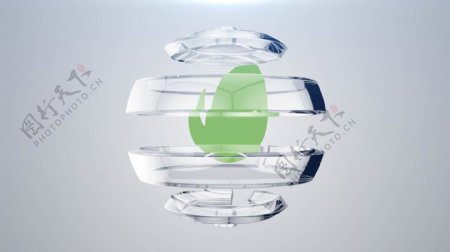 透明玻璃球标志揭示开场ae模板