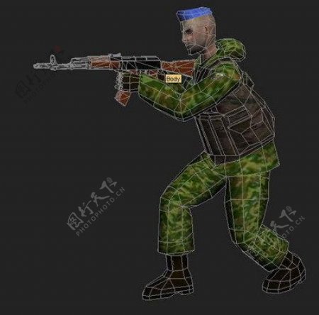 3dsmax模型pc游戏的士兵模型