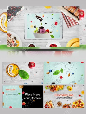 美食甜品料理餐厅宣传推广ae模板