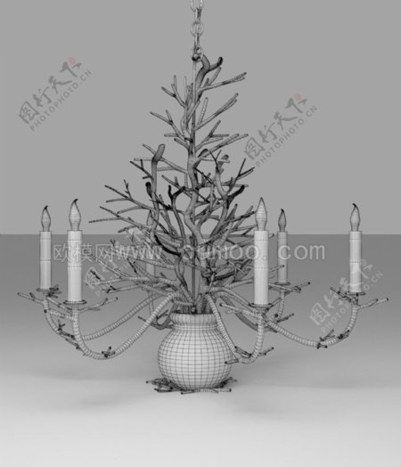 欧式珊瑚灯吊灯3d模型