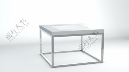 现代金属框架镂空桌子C4D建模